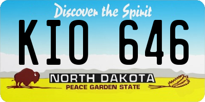 ND license plate KIO646