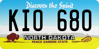 ND license plate KIO680