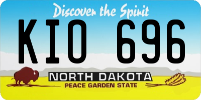 ND license plate KIO696