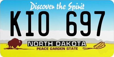 ND license plate KIO697