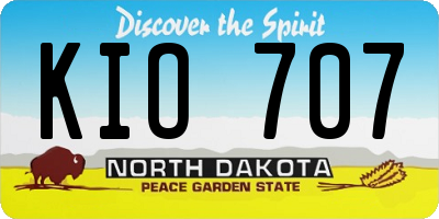 ND license plate KIO707