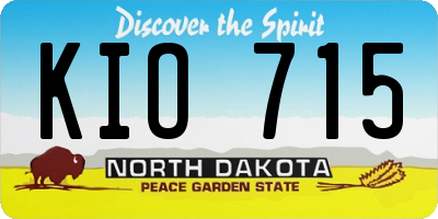 ND license plate KIO715