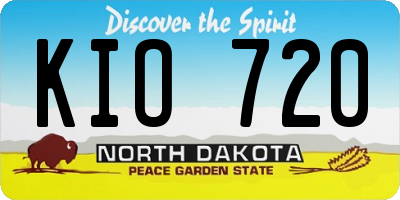 ND license plate KIO720