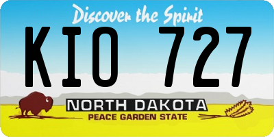 ND license plate KIO727