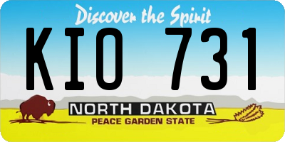 ND license plate KIO731