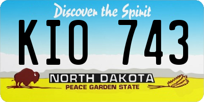 ND license plate KIO743