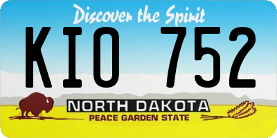 ND license plate KIO752