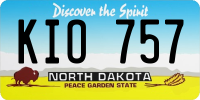 ND license plate KIO757