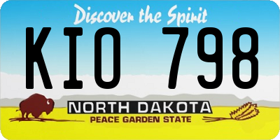 ND license plate KIO798