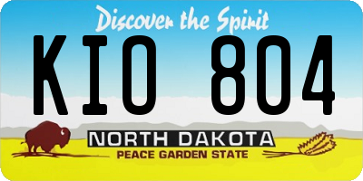ND license plate KIO804