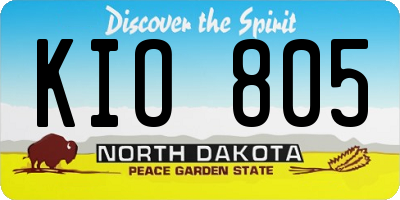 ND license plate KIO805
