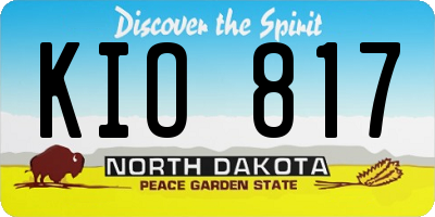 ND license plate KIO817