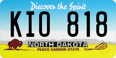 ND license plate KIO818