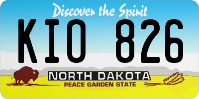 ND license plate KIO826