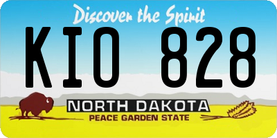 ND license plate KIO828