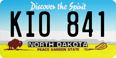 ND license plate KIO841