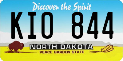 ND license plate KIO844