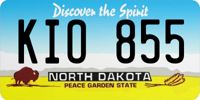ND license plate KIO855