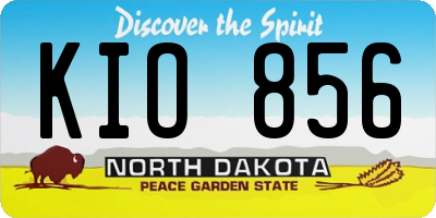 ND license plate KIO856