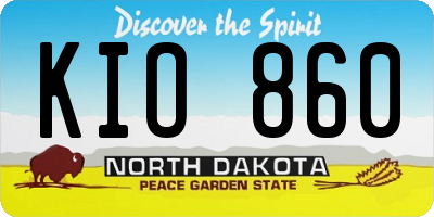 ND license plate KIO860