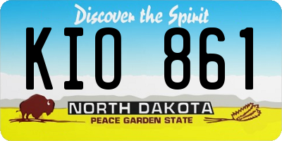 ND license plate KIO861