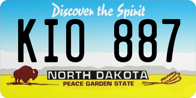 ND license plate KIO887