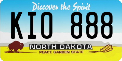 ND license plate KIO888