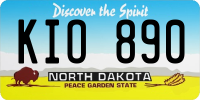 ND license plate KIO890