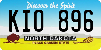 ND license plate KIO896