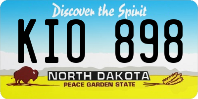 ND license plate KIO898