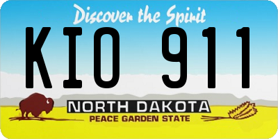 ND license plate KIO911