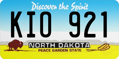 ND license plate KIO921