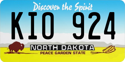 ND license plate KIO924