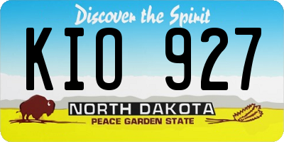 ND license plate KIO927