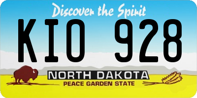 ND license plate KIO928