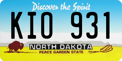 ND license plate KIO931