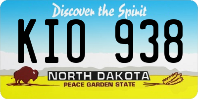 ND license plate KIO938