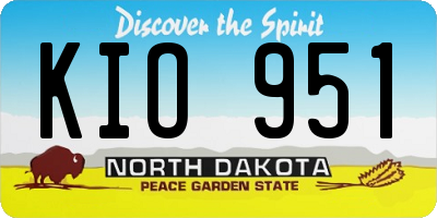 ND license plate KIO951