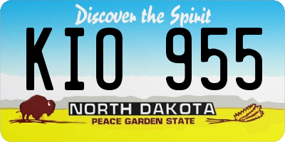 ND license plate KIO955