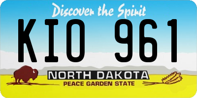 ND license plate KIO961