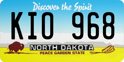 ND license plate KIO968