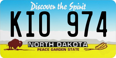 ND license plate KIO974
