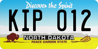 ND license plate KIP012