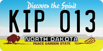 ND license plate KIP013