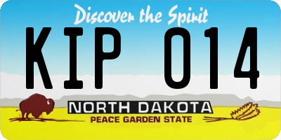 ND license plate KIP014