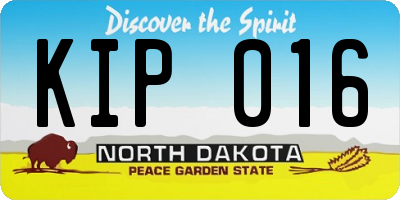 ND license plate KIP016