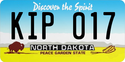 ND license plate KIP017