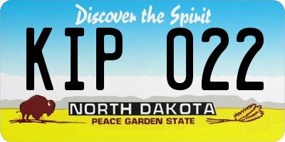 ND license plate KIP022