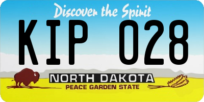 ND license plate KIP028