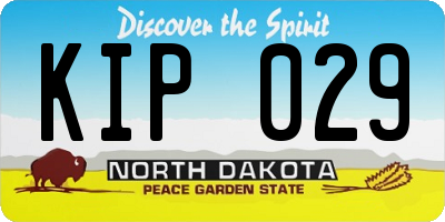 ND license plate KIP029